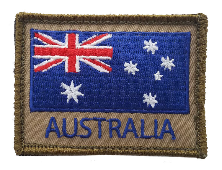 Velcro backed embroidered flag badges