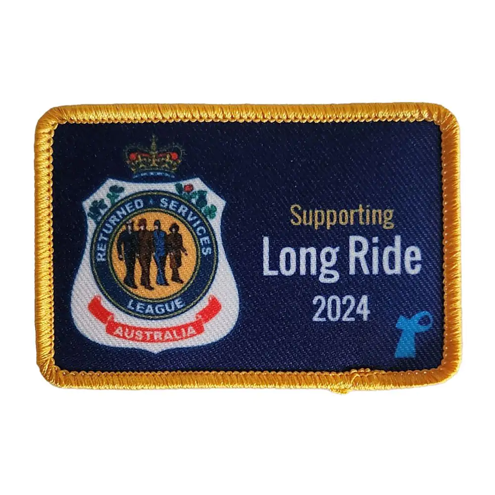 Ride day printed patches